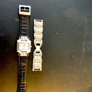 Brighton reversible watch beautiful from black strap red strap silver band